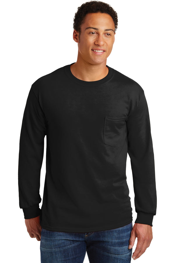 Gildan¨ - Ultra Cotton¨ 100% US Cotton Long Sleeve T-Shirt with Pocket.  2410
