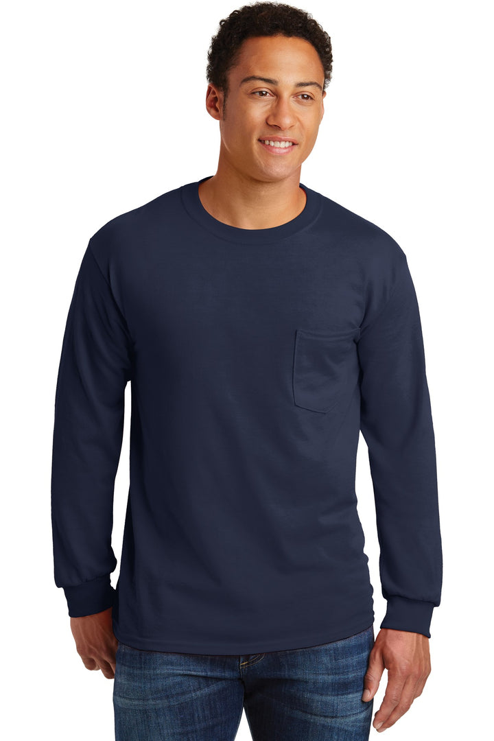 Gildan¨ - Ultra Cotton¨ 100% US Cotton Long Sleeve T-Shirt with Pocket.  2410
