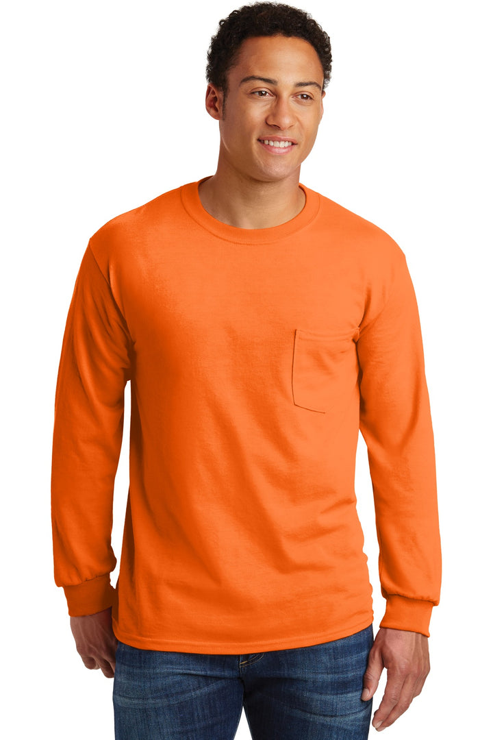 Gildan¨ - Ultra Cotton¨ 100% US Cotton Long Sleeve T-Shirt with Pocket.  2410