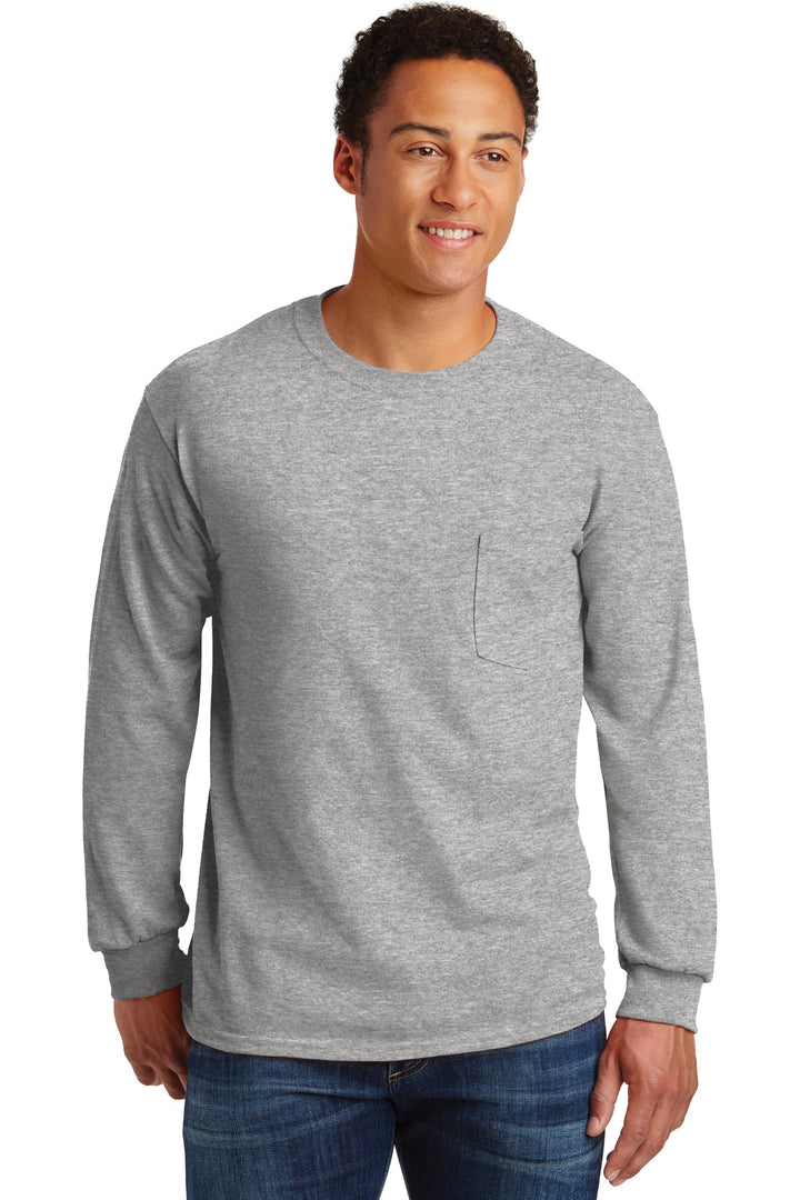 Gildan¨ - Ultra Cotton¨ 100% US Cotton Long Sleeve T-Shirt with Pocket.  2410