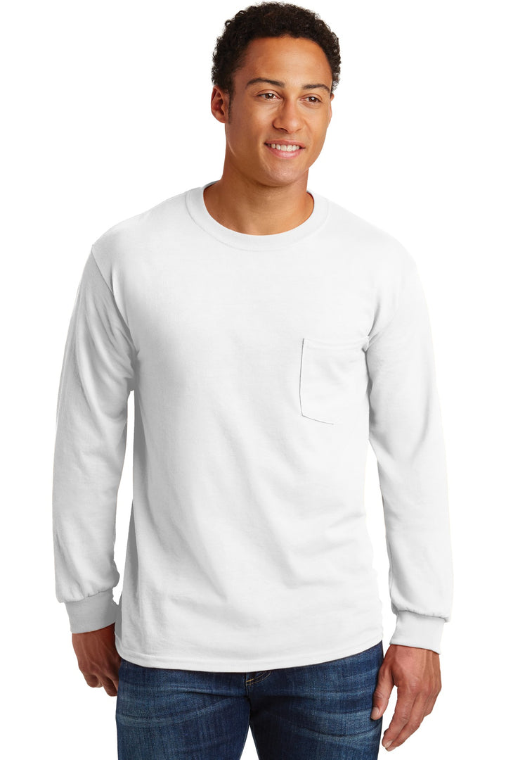 Gildan¨ - Ultra Cotton¨ 100% US Cotton Long Sleeve T-Shirt with Pocket.  2410