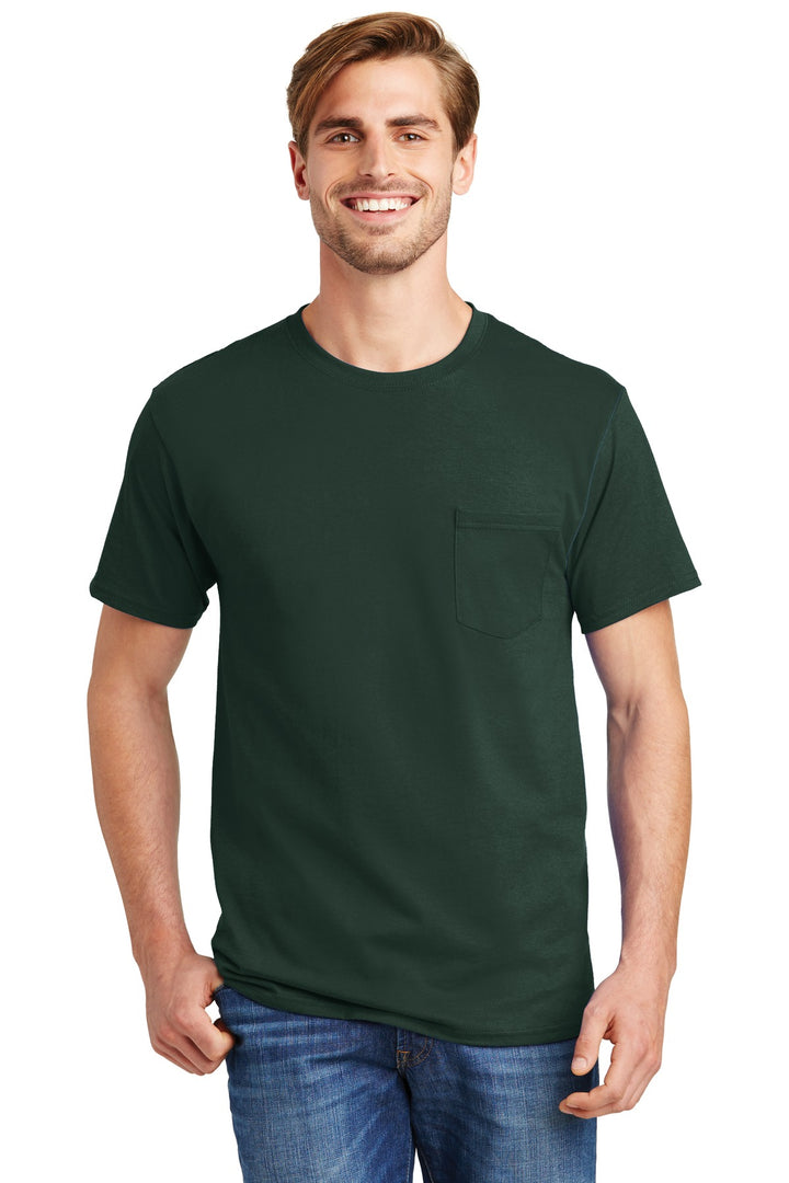 Hanes¨ - Authentic 100%  Cotton T-Shirt with Pocket.  5590