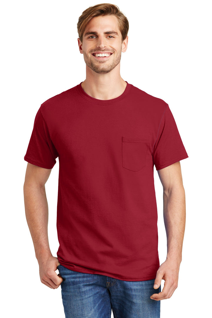 Hanes¨ - Authentic 100%  Cotton T-Shirt with Pocket.  5590