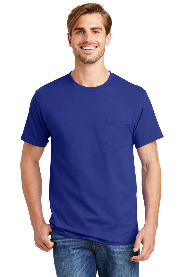 Hanes¨ - Authentic 100%  Cotton T-Shirt with Pocket.  5590