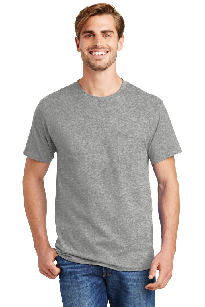 Hanes¨ - Authentic 100%  Cotton T-Shirt with Pocket.  5590