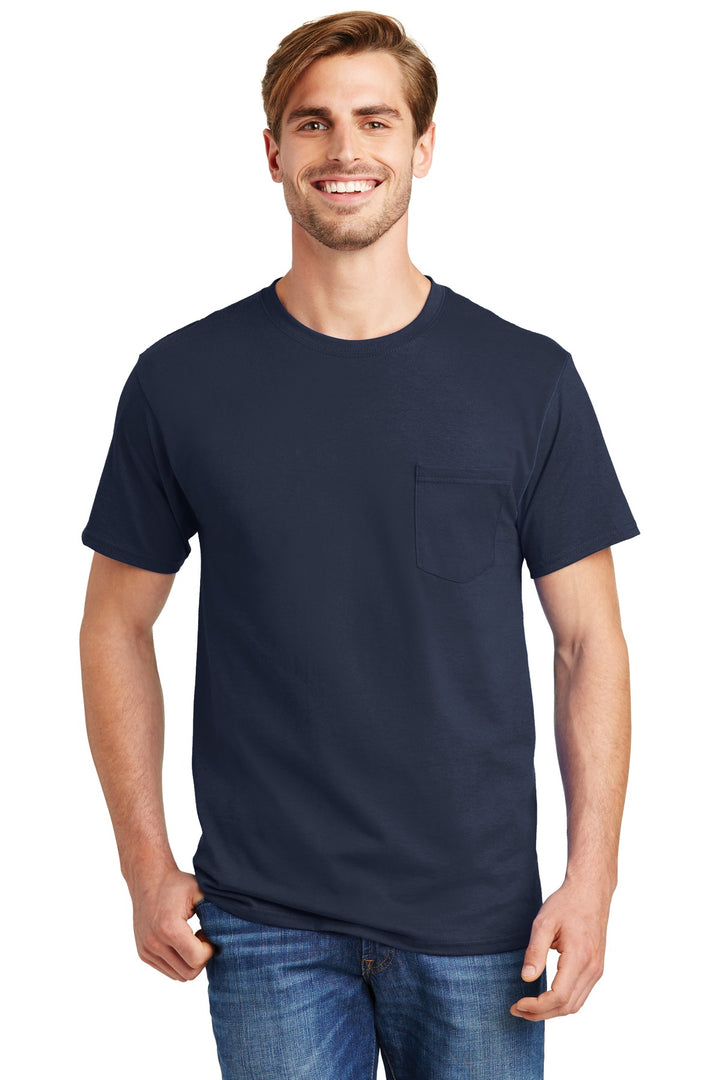 Hanes¨ - Authentic 100%  Cotton T-Shirt with Pocket.  5590