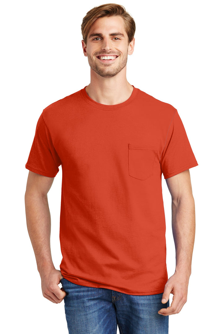 Hanes¨ - Authentic 100%  Cotton T-Shirt with Pocket.  5590