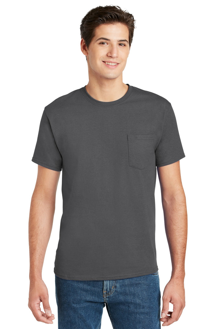Hanes¨ - Authentic 100%  Cotton T-Shirt with Pocket.  5590