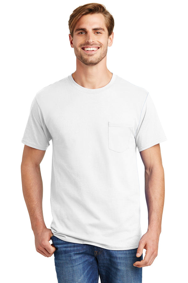 Hanes¨ - Authentic 100%  Cotton T-Shirt with Pocket.  5590