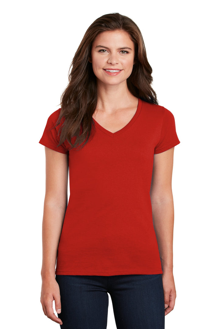 Gildan¨ Ladies Heavy Cotton™ 100% Cotton V-Neck T-Shirt. 5V00L