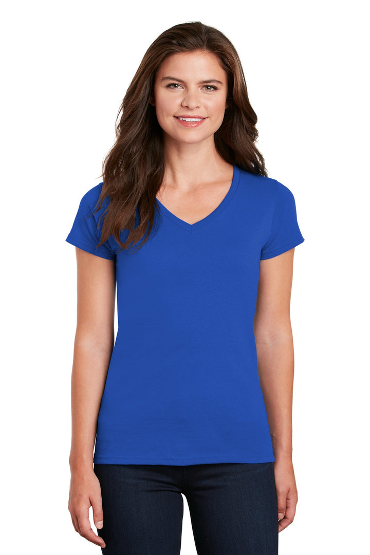 Gildan¨ Ladies Heavy Cotton™ 100% Cotton V-Neck T-Shirt. 5V00L