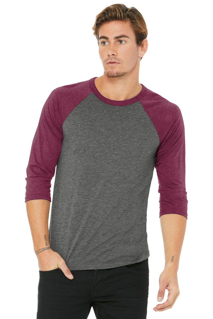 BELLA+CANVAS ¨ Unisex 3/4-Sleeve Baseball Tee. BC3200