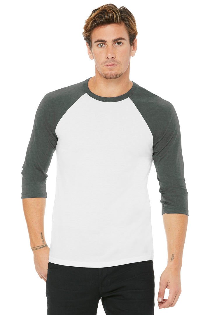 BELLA+CANVAS ¨ Unisex 3/4-Sleeve Baseball Tee. BC3200