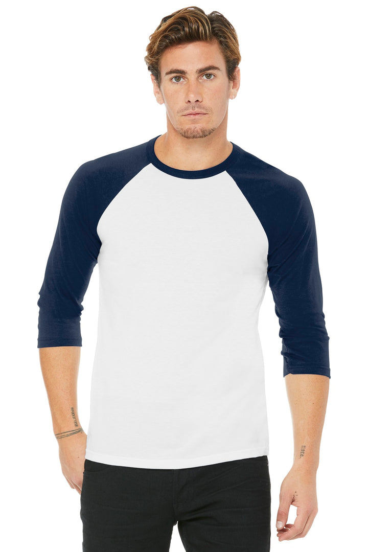 BELLA+CANVAS ¨ Unisex 3/4-Sleeve Baseball Tee. BC3200