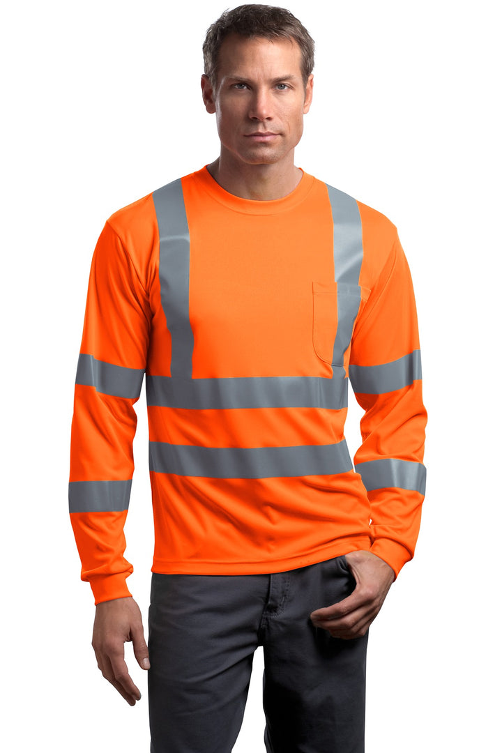 CornerStone¨ - ANSI 107 Class 3 Long Sleeve Snag-Resistant Reflective T-Shirt. CS409