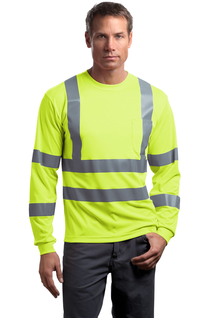 CornerStone¨ - ANSI 107 Class 3 Long Sleeve Snag-Resistant Reflective T-Shirt. CS409