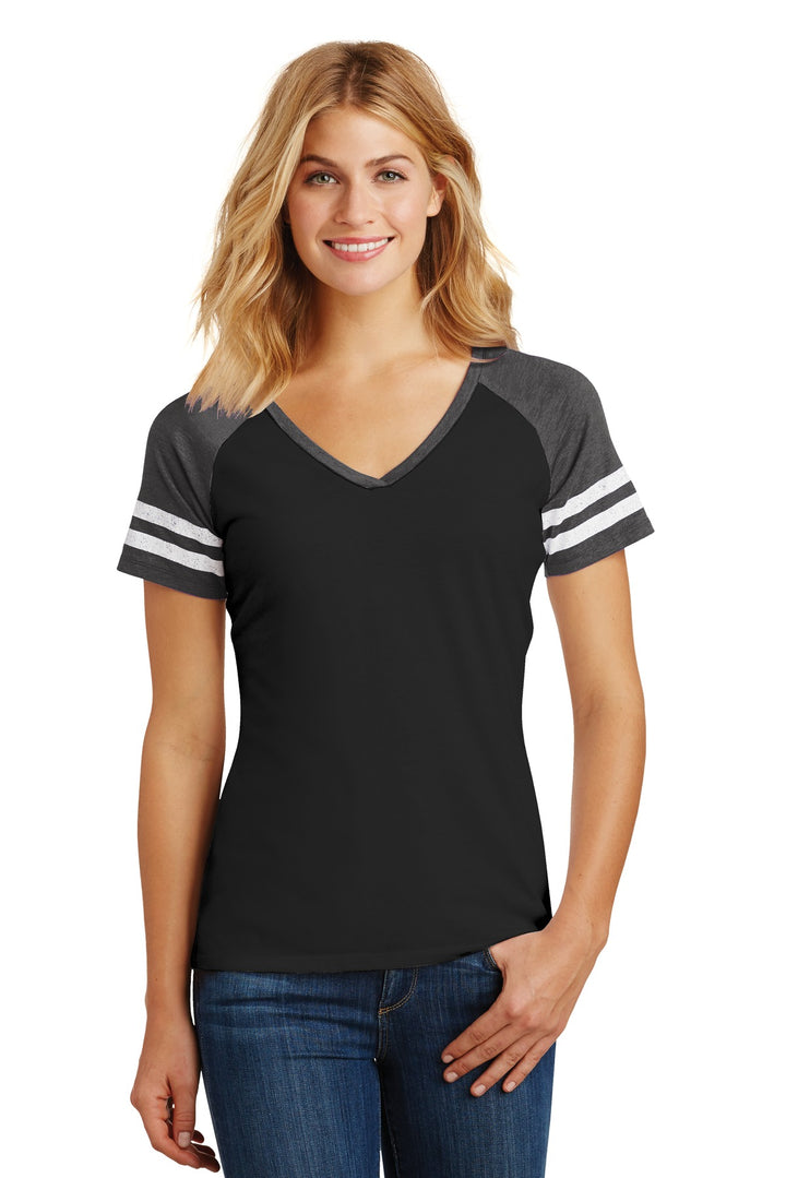 District ¨ Women's Game V-Neck Tee. DM476