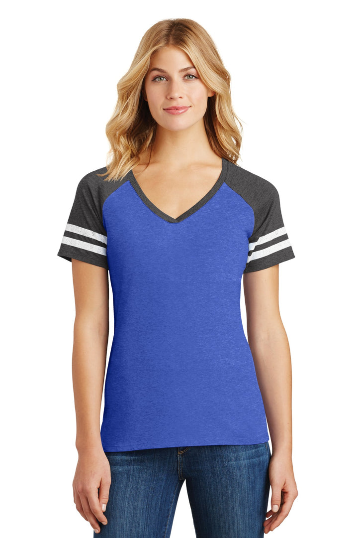District ¨ Women's Game V-Neck Tee. DM476