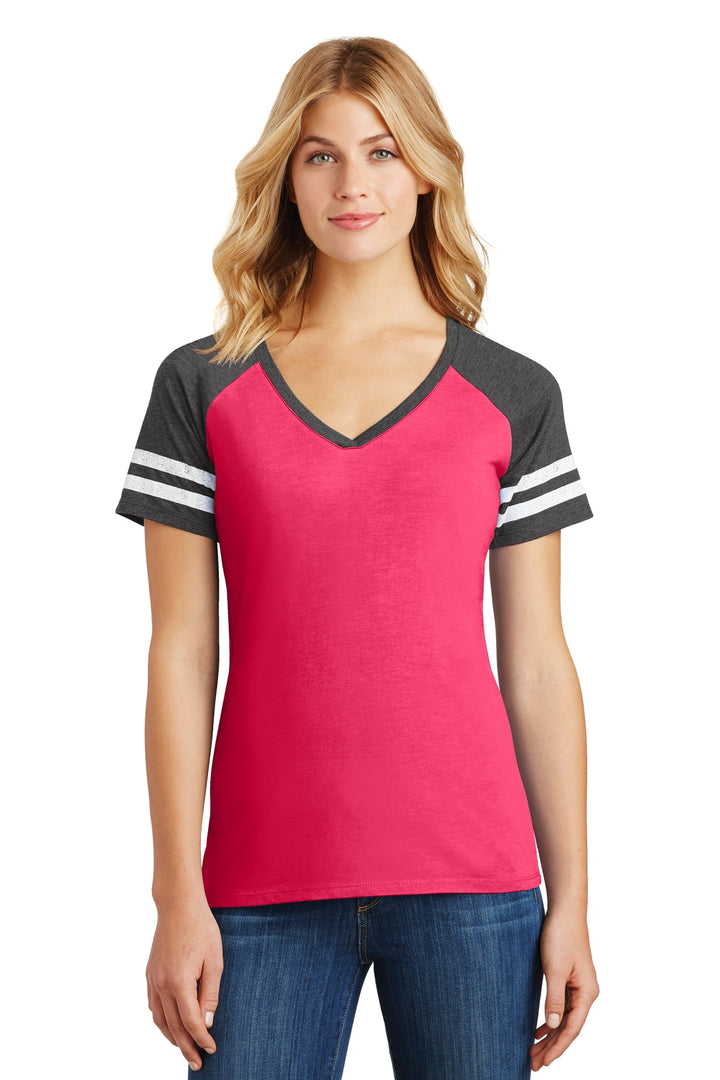 District ¨ Women's Game V-Neck Tee. DM476
