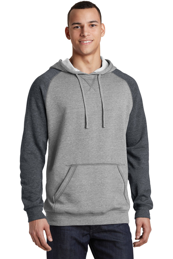 District¨ Young Mens Lightweight Fleece Raglan Hoodie.  DT196