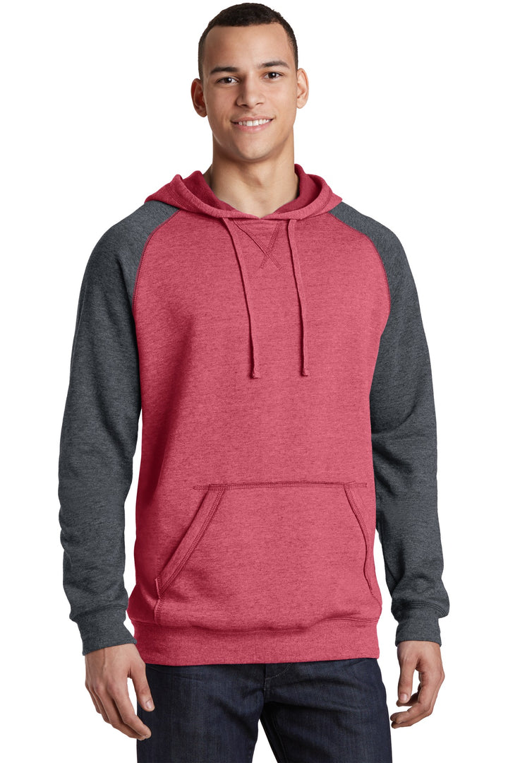 District¨ Young Mens Lightweight Fleece Raglan Hoodie.  DT196