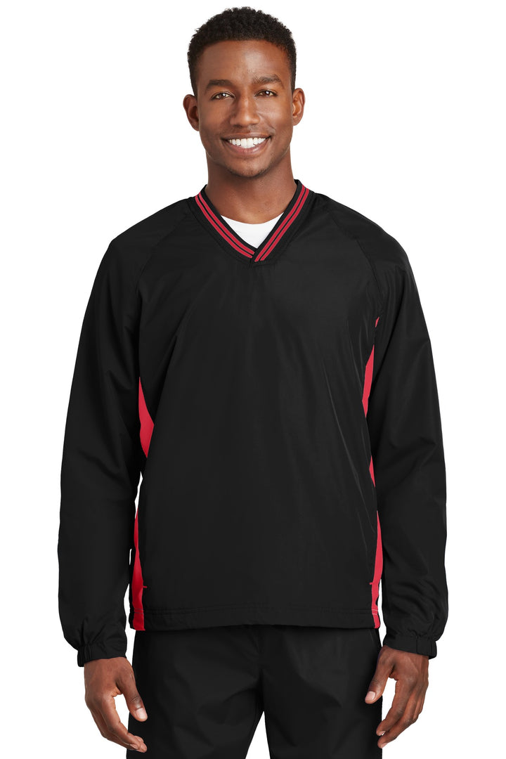 Sport-Tek¨ Tipped V-Neck Raglan Wind Shirt. JST62