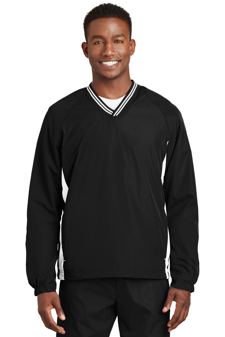 Sport-Tek¨ Tipped V-Neck Raglan Wind Shirt. JST62