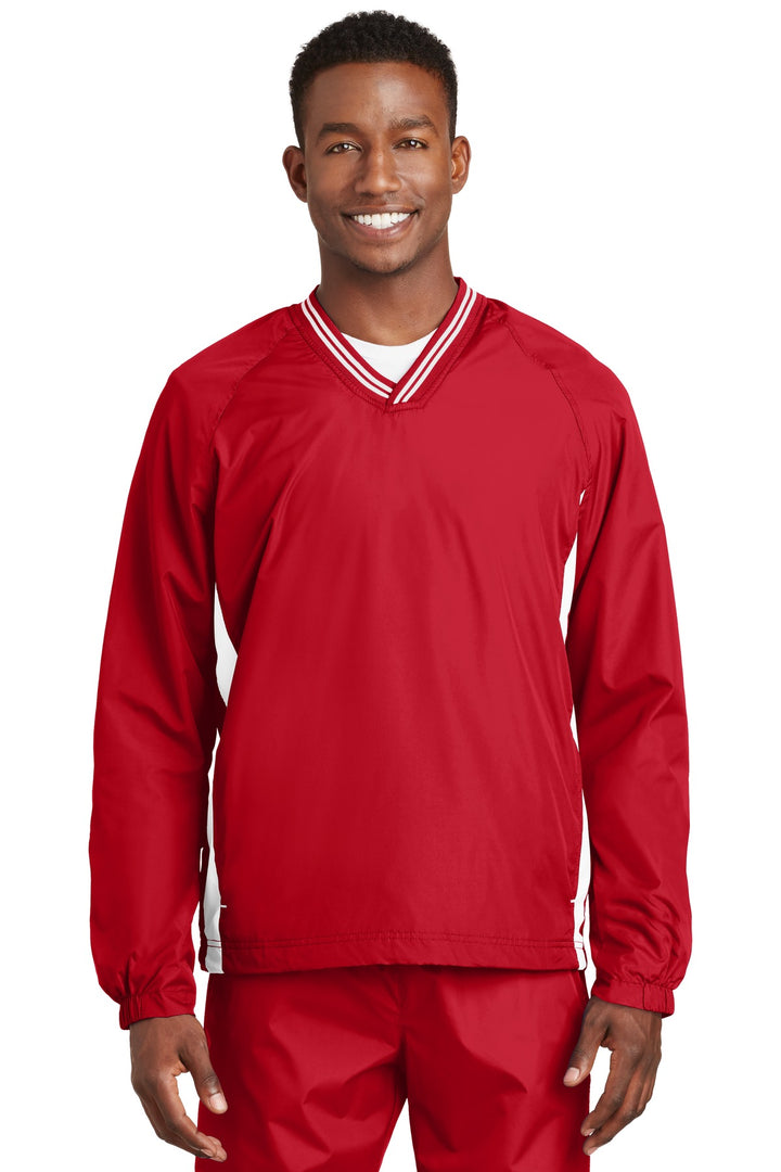 Sport-Tek¨ Tipped V-Neck Raglan Wind Shirt. JST62
