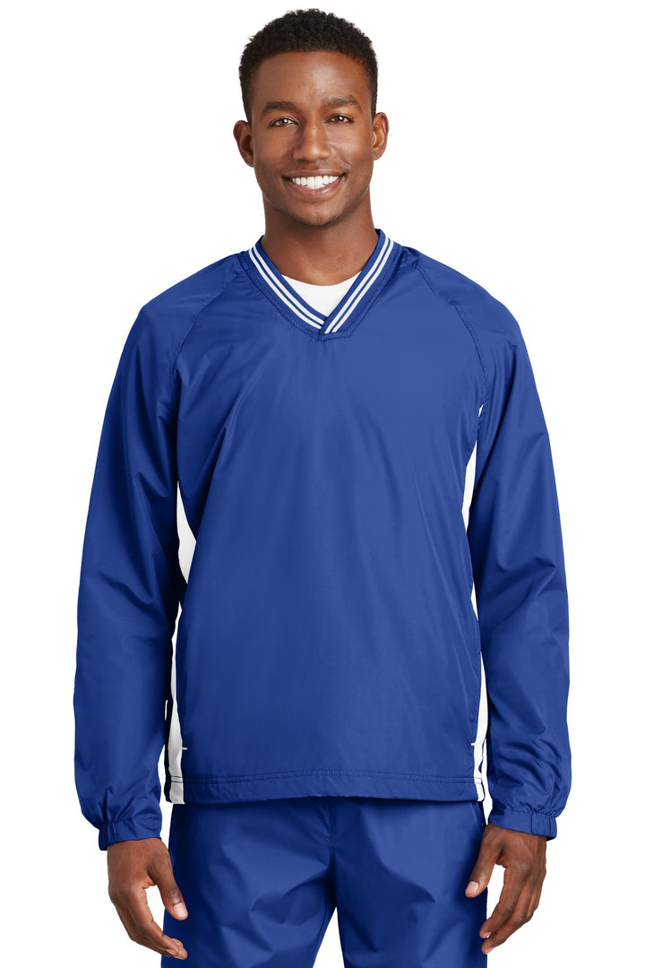 Sport-Tek¨ Tipped V-Neck Raglan Wind Shirt. JST62