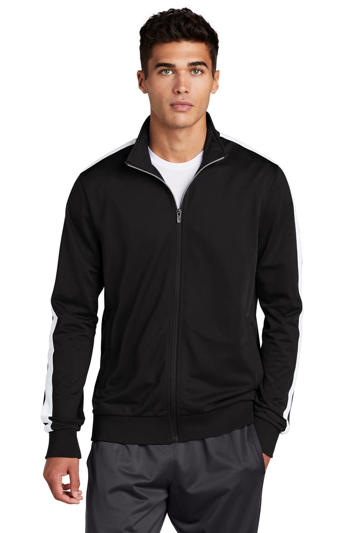 Sport-Tek ¨ Tricot Sleeve Stripe Track Jacket. JST94