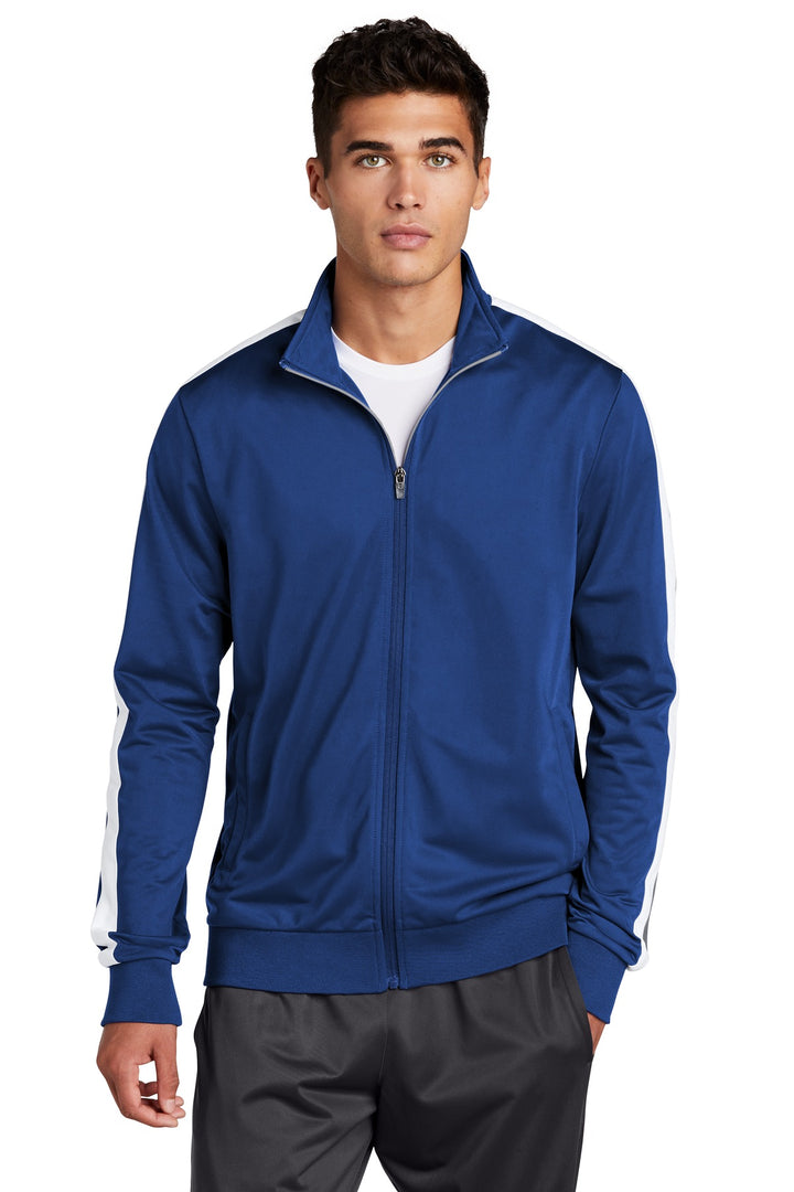 Sport-Tek ¨ Tricot Sleeve Stripe Track Jacket. JST94