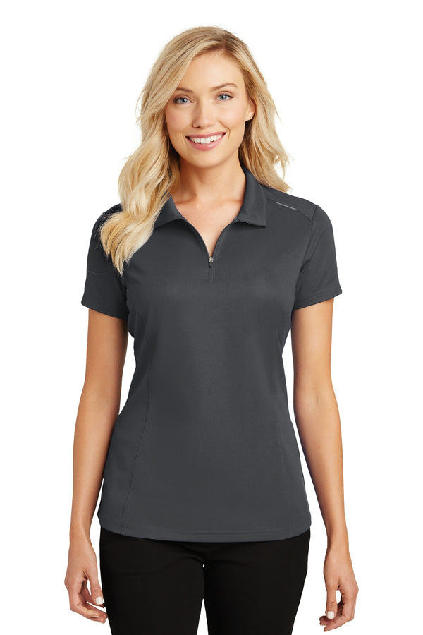 Port Authority¨ Ladies Pinpoint Mesh Zip Polo. L580