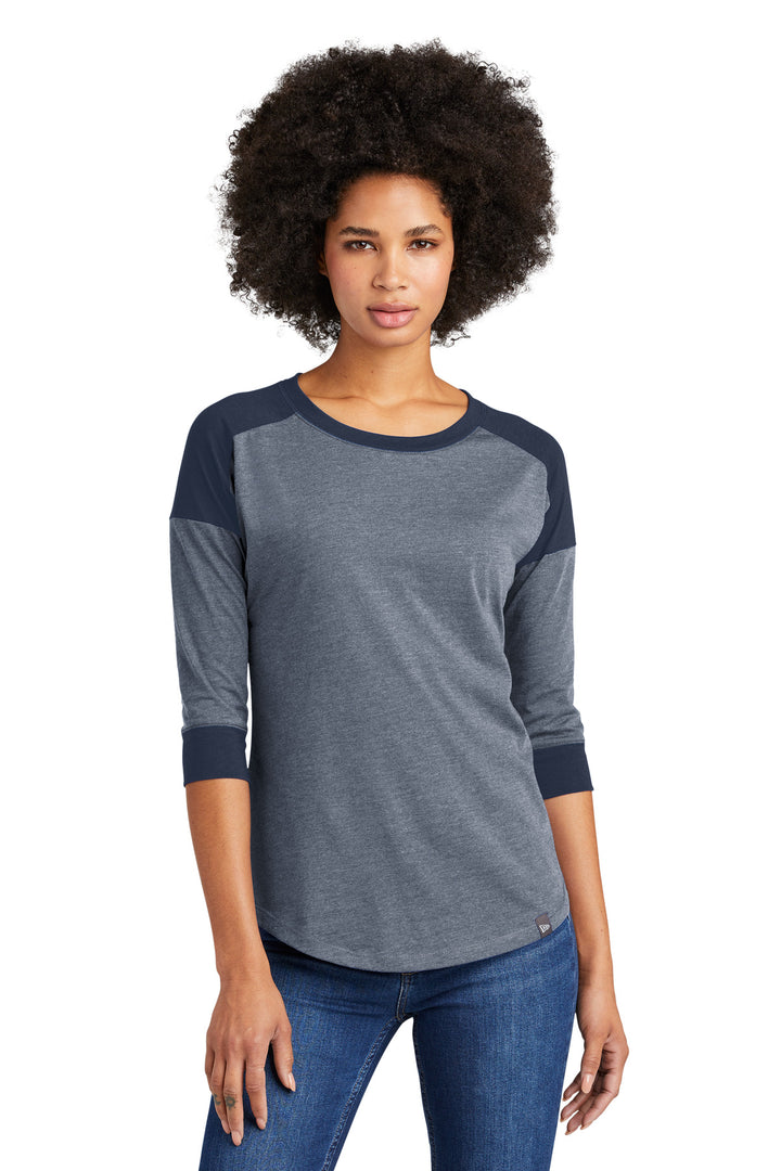 New Era ¨ Ladies Heritage Blend 3/4-Sleeve Baseball Raglan Tee. LNEA104