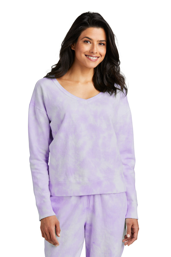 Port & Company¨ Ladies Beach Wash¨ Cloud Tie-Dye V-Neck Sweatshirt LPC140V