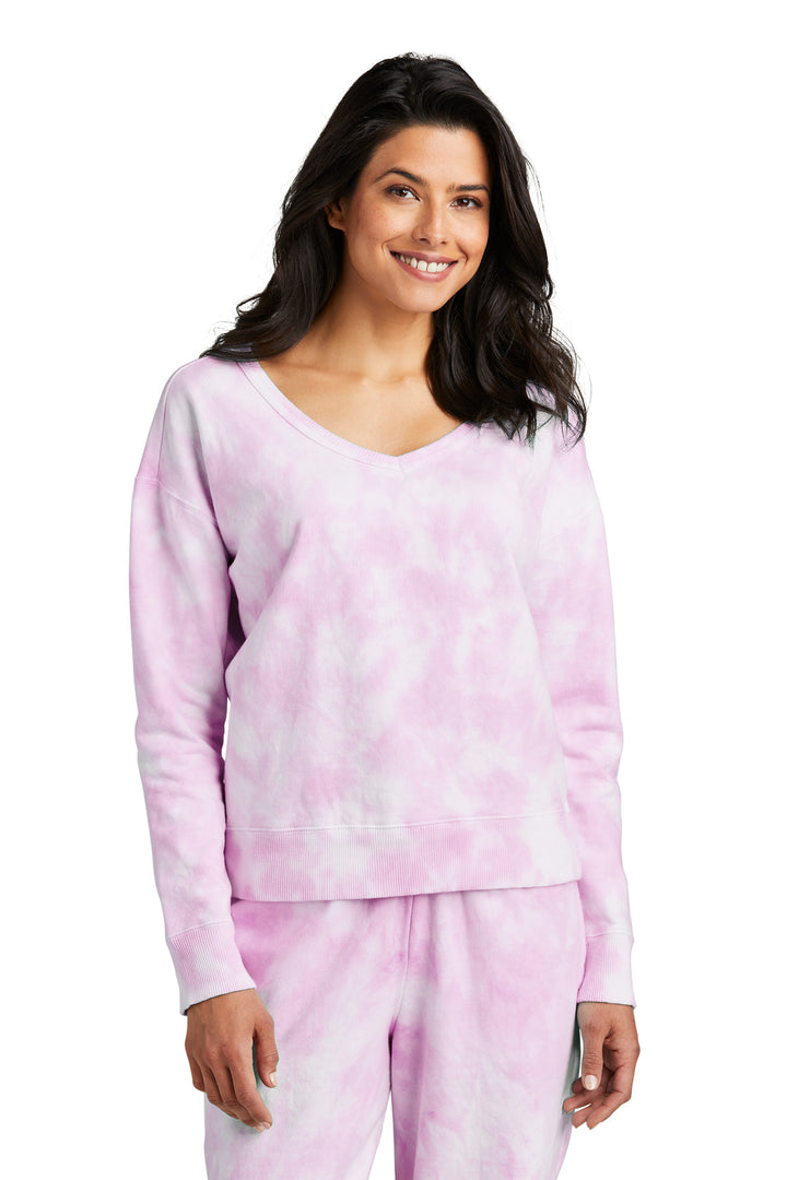 Port & Company¨ Ladies Beach Wash¨ Cloud Tie-Dye V-Neck Sweatshirt LPC140V