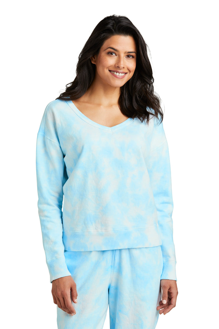 Port & Company¨ Ladies Beach Wash¨ Cloud Tie-Dye V-Neck Sweatshirt LPC140V