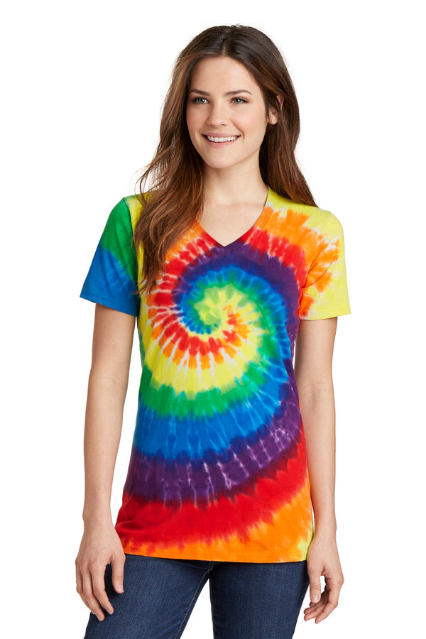 Port & Company¨ Ladies Tie-Dye V-Neck Tee.  LPC147V