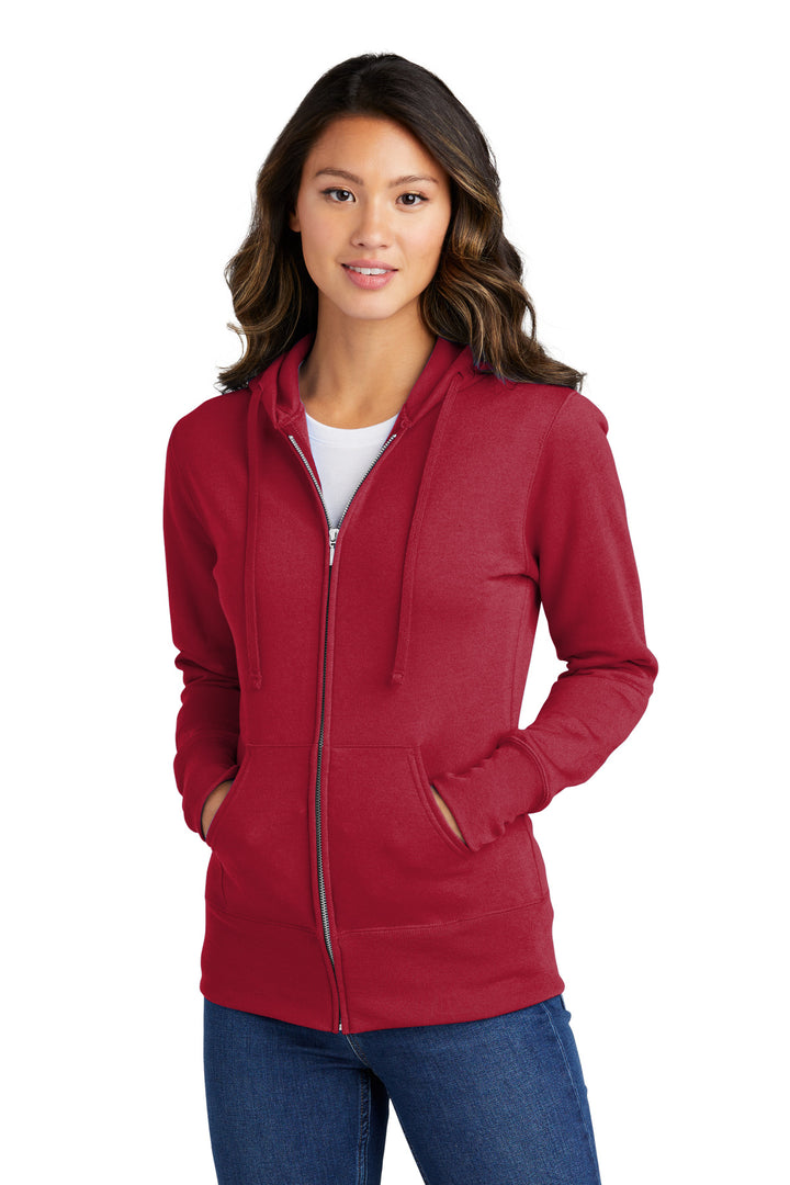 Port & Company¨ Ladies Core Fleece Full-Zip Hooded Sweatshirt. LPC78ZH