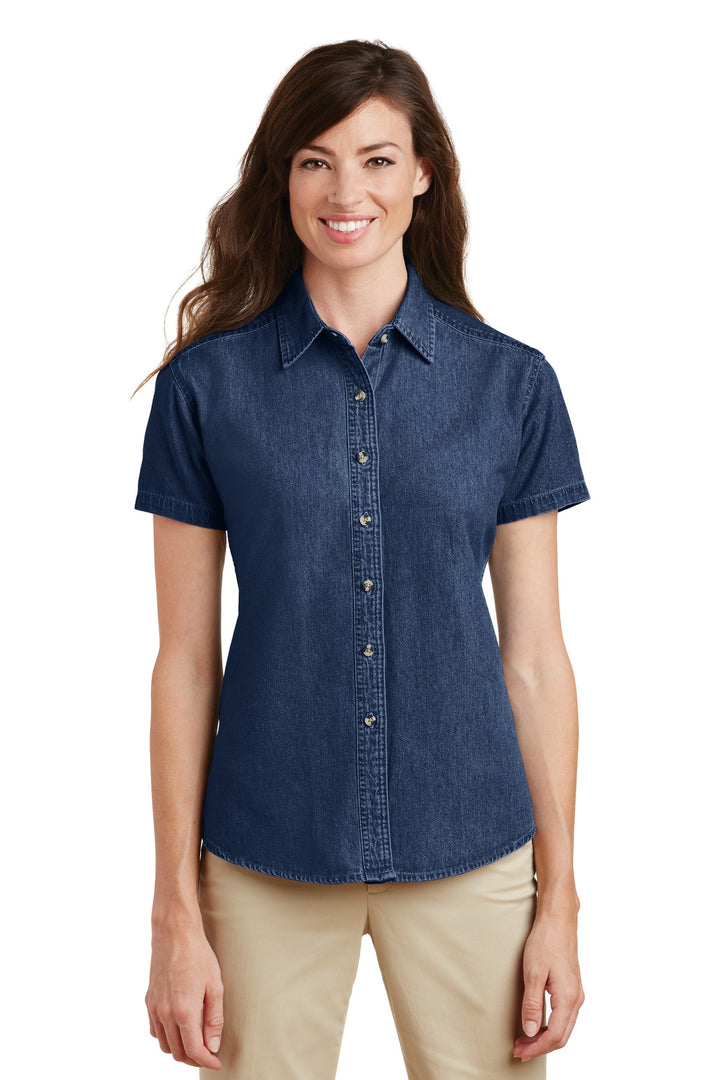Port & Company¨ - Ladies Short Sleeve Value Denim Shirt.  LSP11