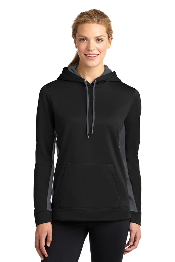 Sport-Tek¨ Ladies Sport-Wick¨ Fleece Colorblock Hooded Pullover. LST235