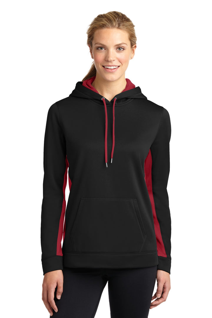 Sport-Tek¨ Ladies Sport-Wick¨ Fleece Colorblock Hooded Pullover. LST235