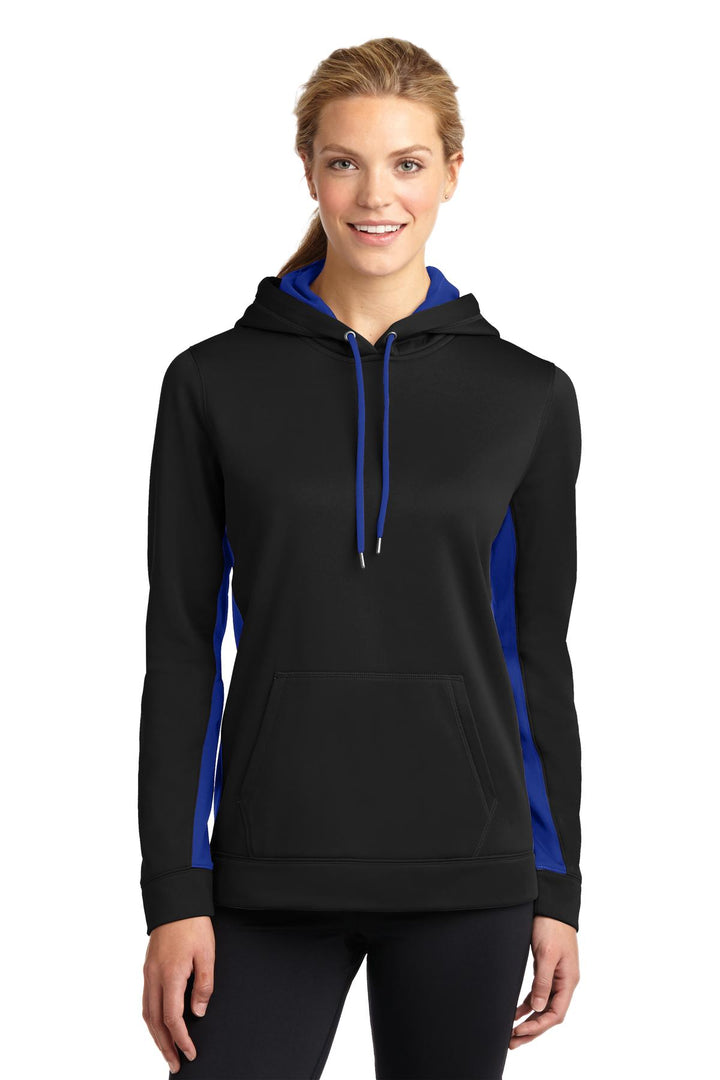 Sport-Tek¨ Ladies Sport-Wick¨ Fleece Colorblock Hooded Pullover. LST235