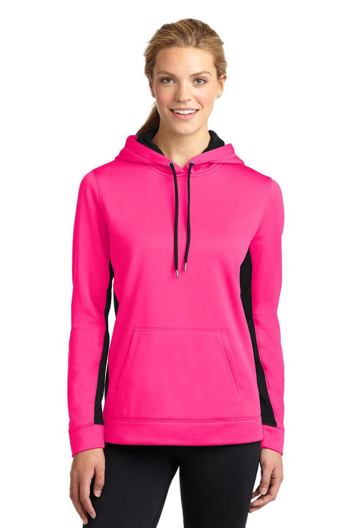 Sport-Tek¨ Ladies Sport-Wick¨ Fleece Colorblock Hooded Pullover. LST235