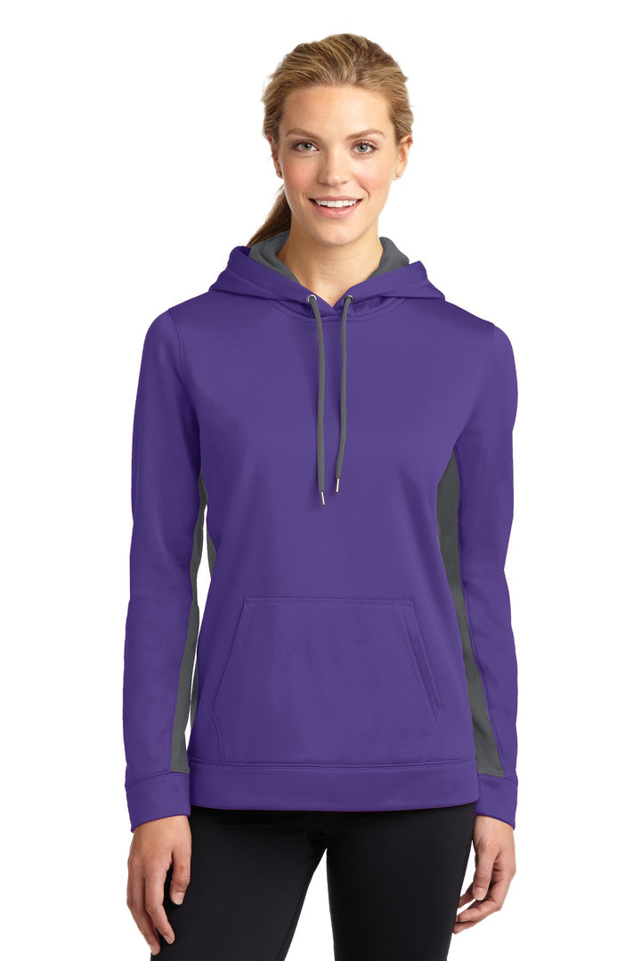 Sport-Tek¨ Ladies Sport-Wick¨ Fleece Colorblock Hooded Pullover. LST235