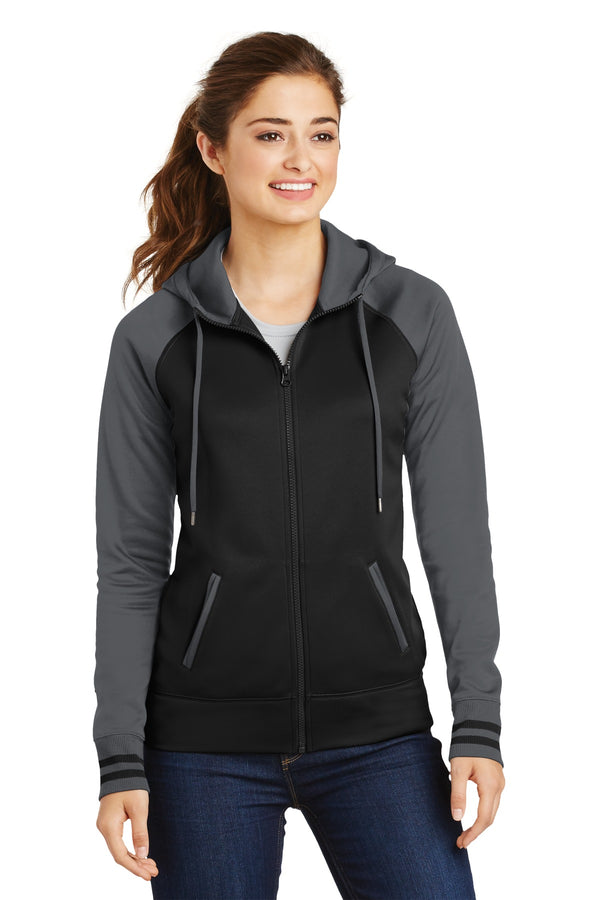 Sport-Tek¨ Ladies Sport-Wick¨ Varsity Fleece Full-Zip Hooded Jacket. LST236