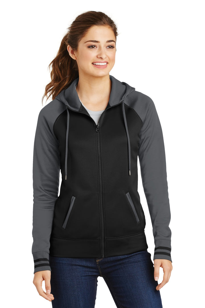 Sport-Tek¨ Ladies Sport-Wick¨ Varsity Fleece Full-Zip Hooded Jacket. LST236