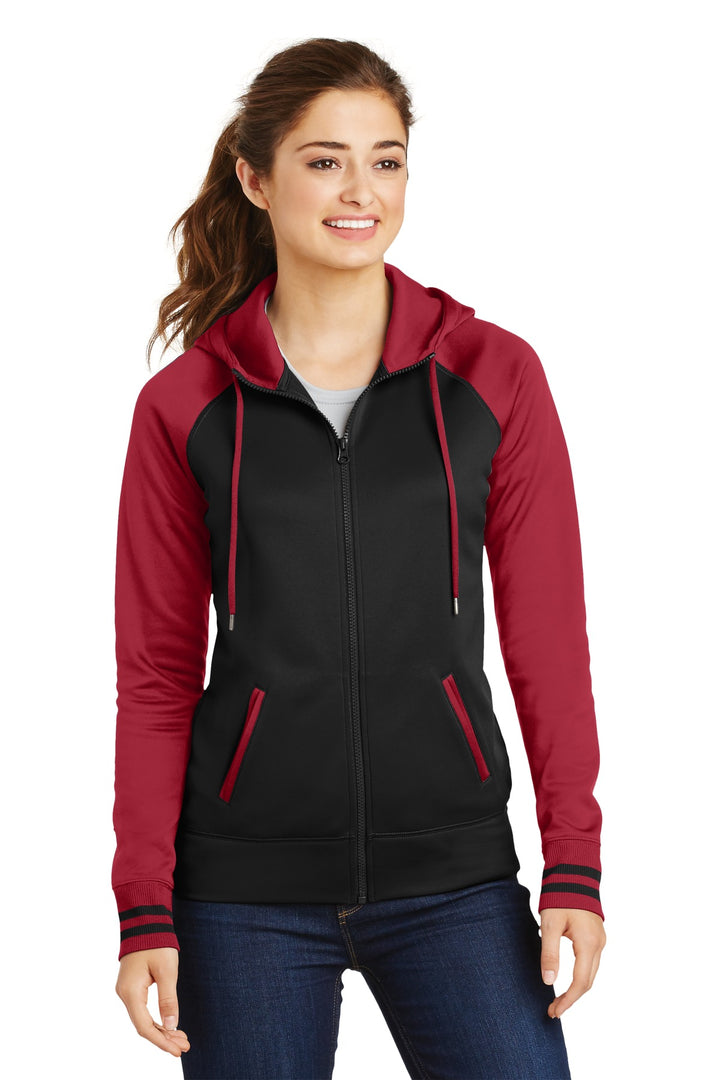 Sport-Tek¨ Ladies Sport-Wick¨ Varsity Fleece Full-Zip Hooded Jacket. LST236