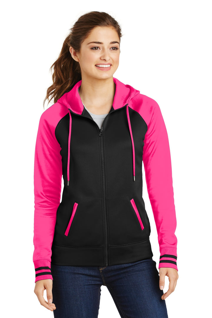 Sport-Tek¨ Ladies Sport-Wick¨ Varsity Fleece Full-Zip Hooded Jacket. LST236