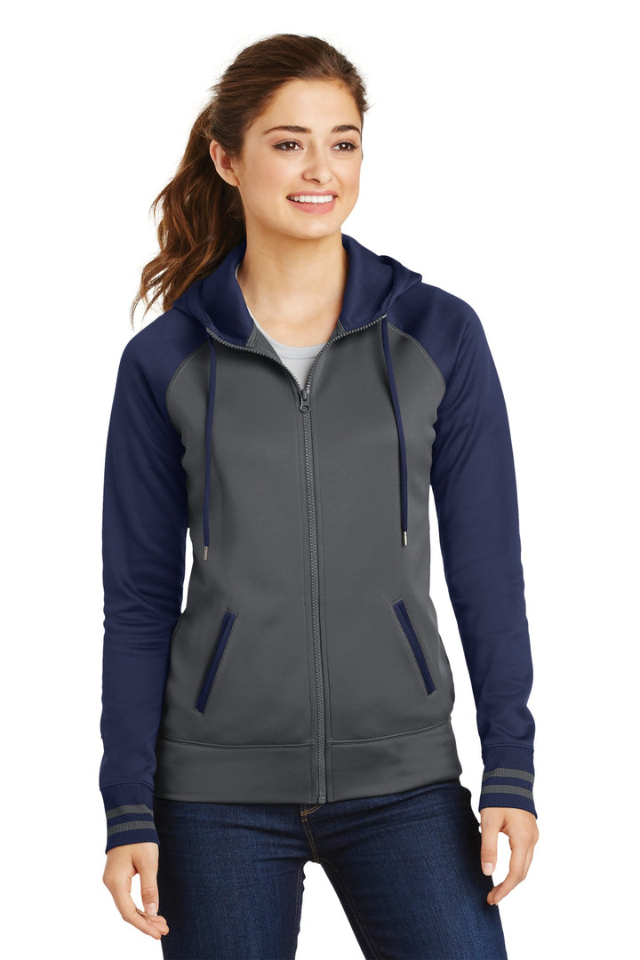 Sport-Tek¨ Ladies Sport-Wick¨ Varsity Fleece Full-Zip Hooded Jacket. LST236