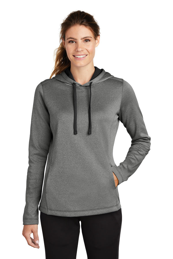 Sport-Tek ¨ Ladies PosiCharge ¨ Sport-Wick ¨ Heather Fleece Hooded Pullover. LST264